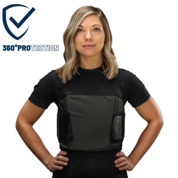 1 COVERT FEMALE BODY ARMOR AND CARRIER (EXTENDED PROTECTION)